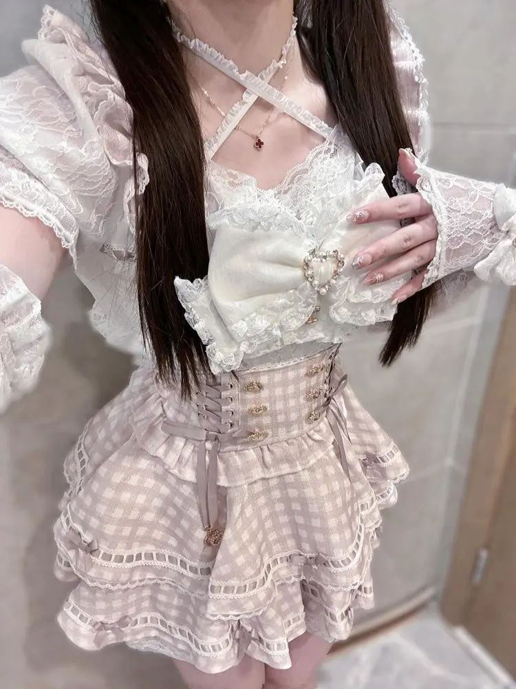 Vintage Women'S Formal Wear - الصيف اليابانية القوطية Y2k لوليتا القوس