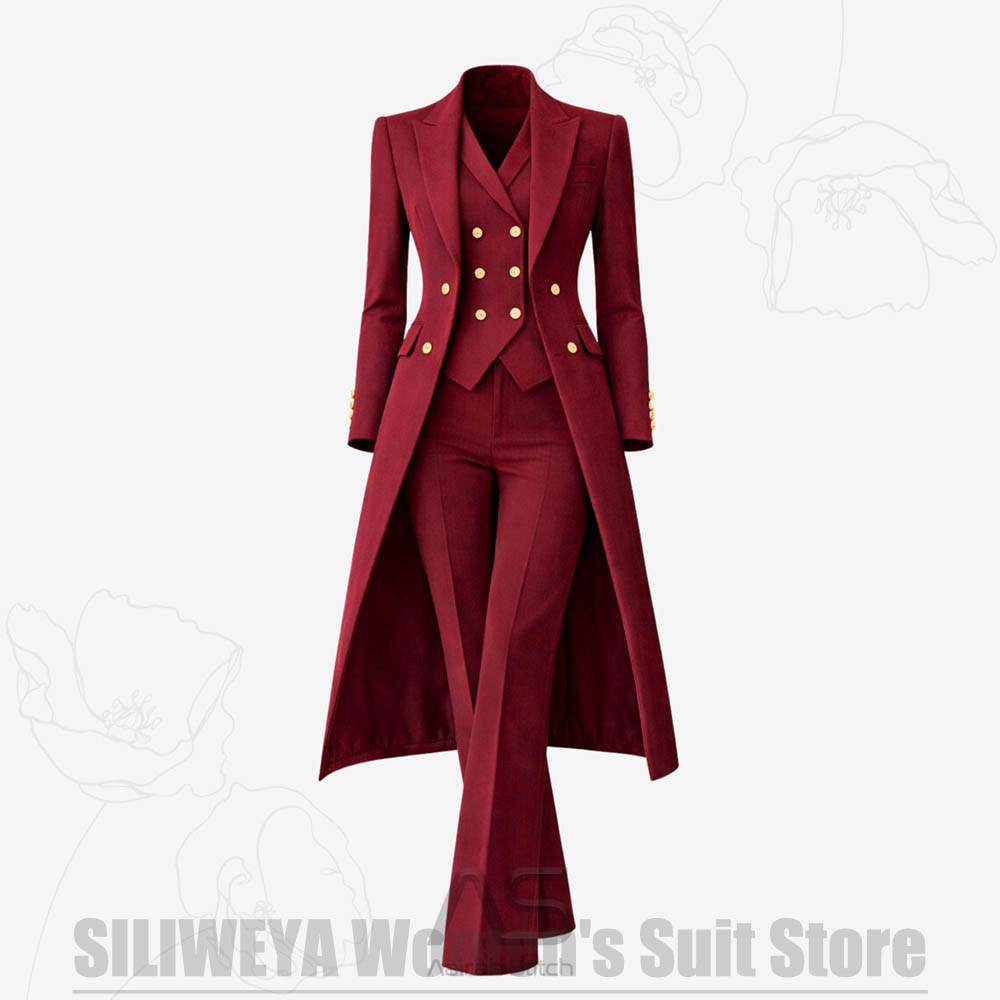 Women Formal Wear Office - بدلة نسائية من 3 قطع معطف