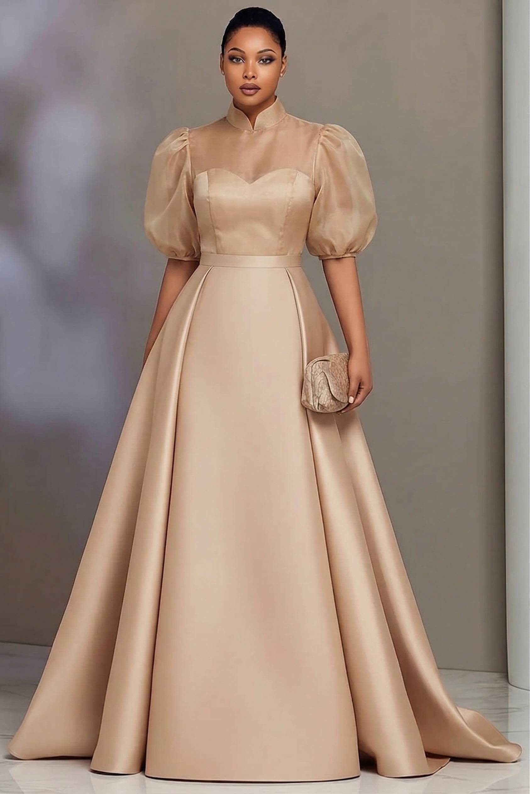 Women Formal Wear Dress - فساتين سهرة أنيقة من الساتان بمقاسات