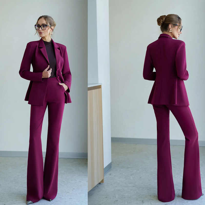 Women Formal Party Wear Dress - لون نقي النساء السراويل الدعاوى سليم