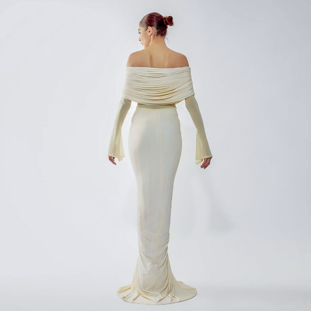 فستان نسائي بيج للحفلات الراقص - مراجعة Women Formal Party Wear Dress وسعره