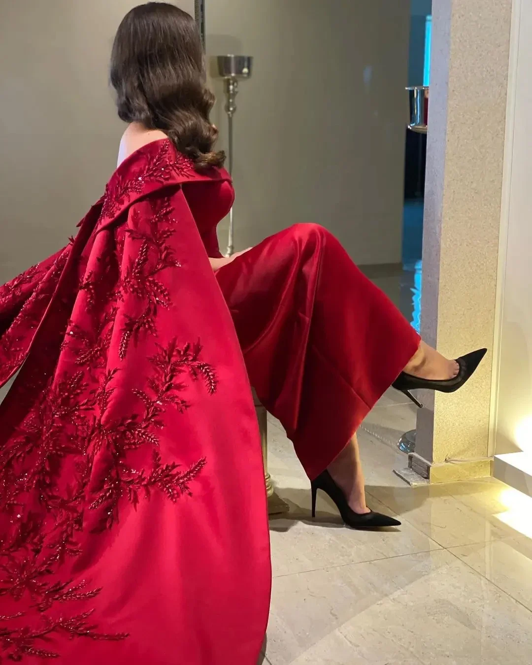تخصيص الكاحل طول غمد فساتين ال - مراجعة Women Formal Party Wear Dress وسعره
