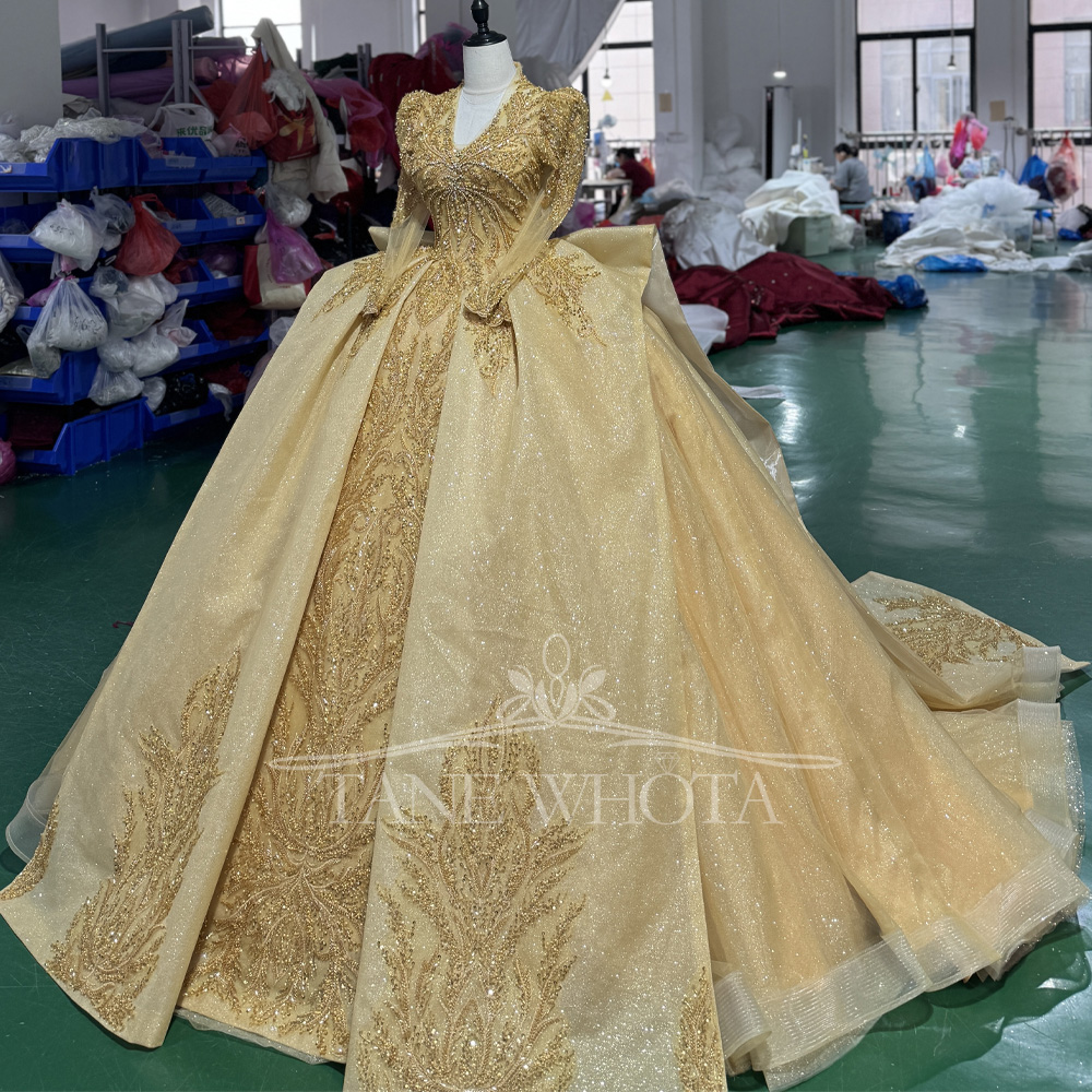 فستان سهرة أنيق على شكل حرف v  - مراجعة Yellow Formal Wear Women وسعره
