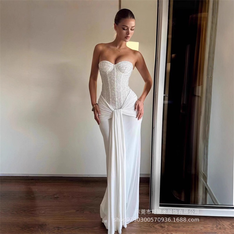 فستان حفلة موسيقية نسائي مزين  - مراجعة Women Formal Party Wear Dress وسعره