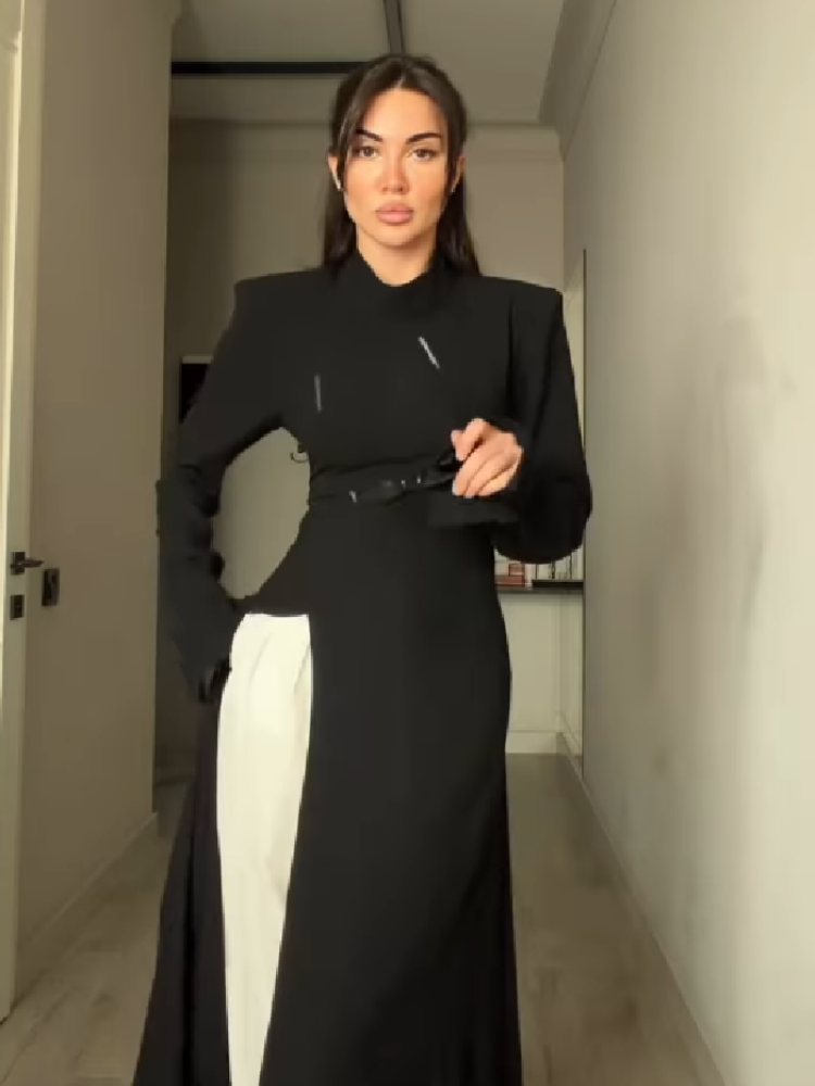 فستان نسائي أنيق طويل الأكمام  - مراجعة Women Formal Wear Office وسعره