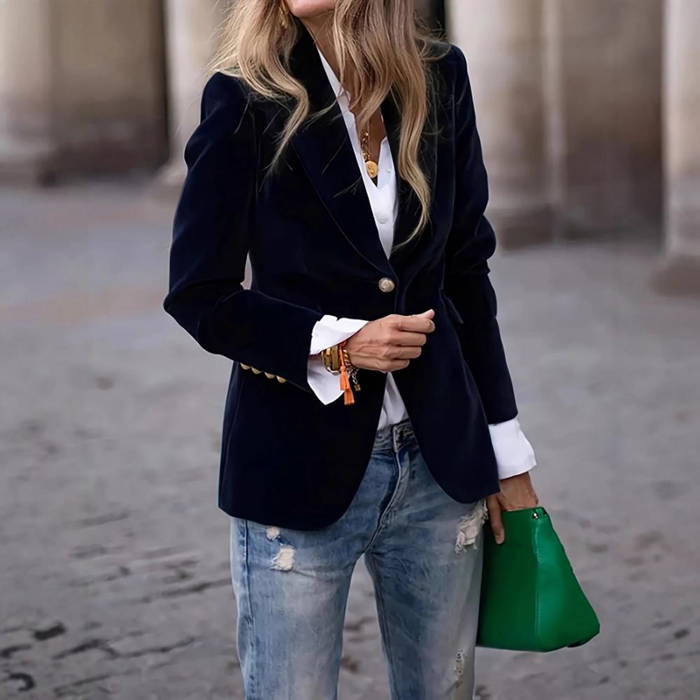 بليزر نسائي مخملي كبير الحجم ب - مراجعة Women Formal Wear Office وسعره