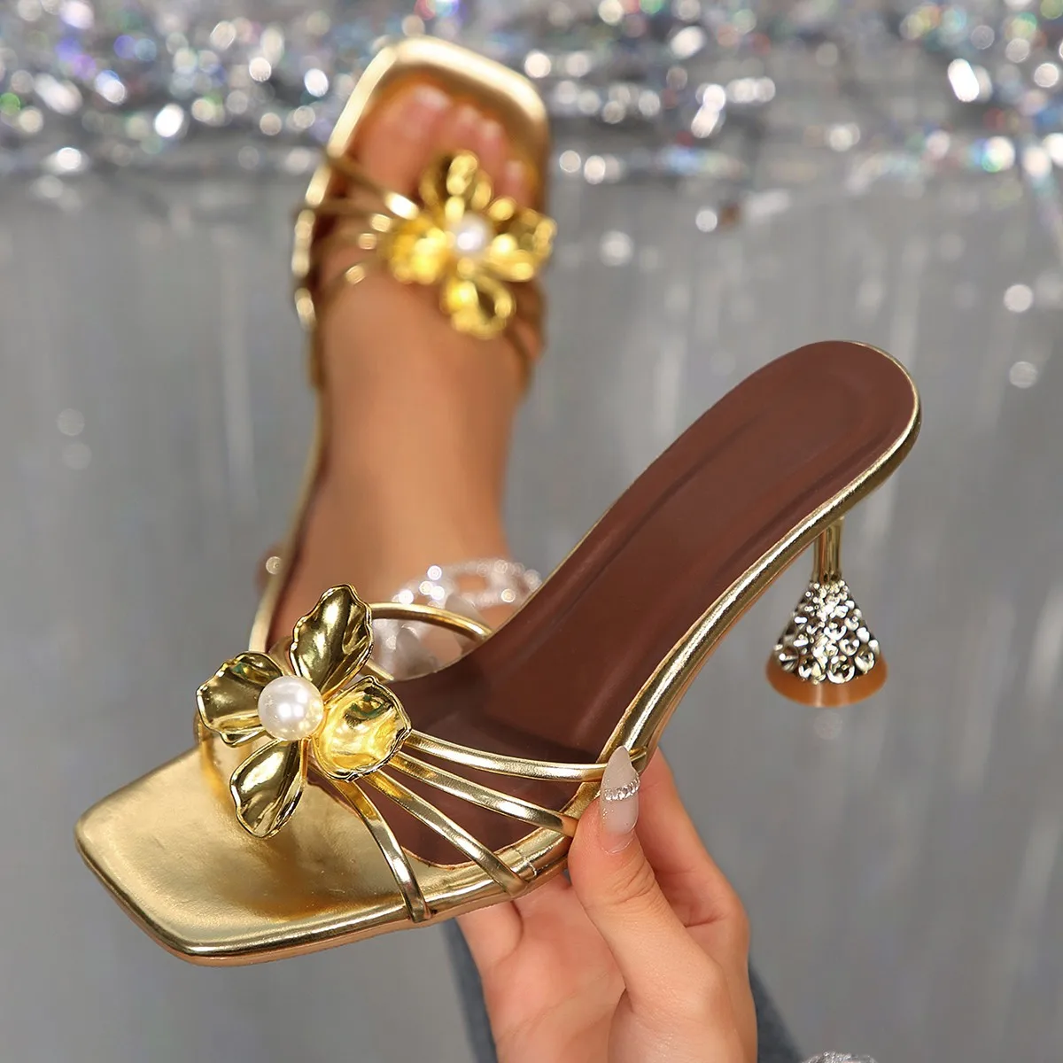 صنادل نسائية ذهبية بكعب مخروطي - مراجعة Vintage Women'S Formal Wear وسعره