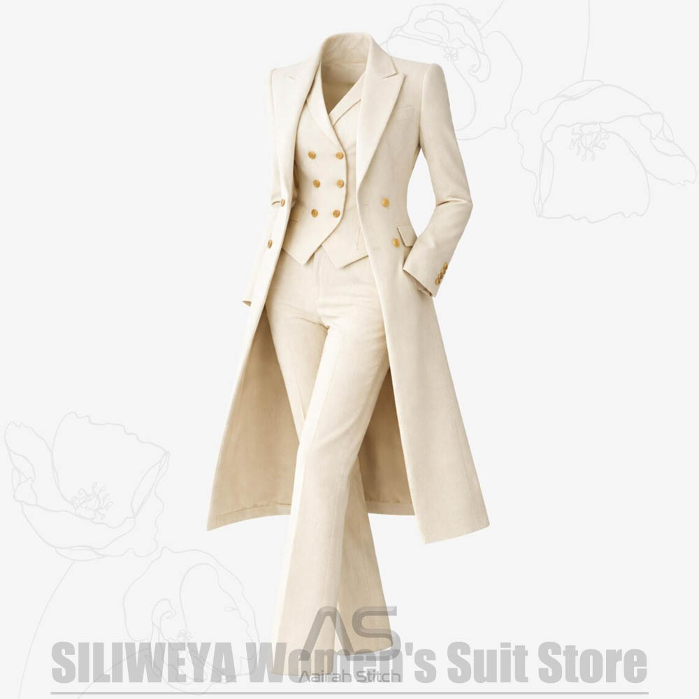 بدلة نسائية من 3 قطع معطف طويل - مراجعة Women Formal Wear Office وسعره