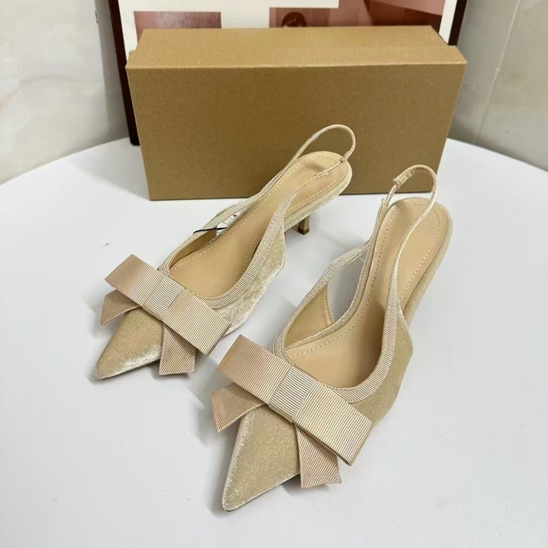 حذاء نسائي بكعب رفيع بمقدمة مد - مراجعة Slingback Heel Formal وسعره