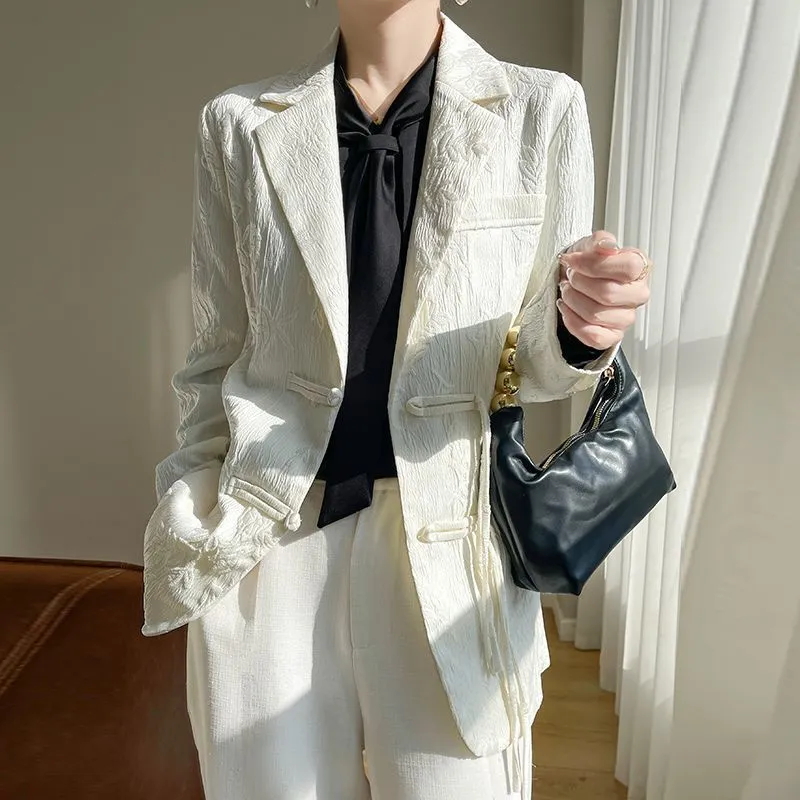جاكيت بليزر نسائي أبيض منقوش ب - مراجعة Women Formal Wear Office وسعره
