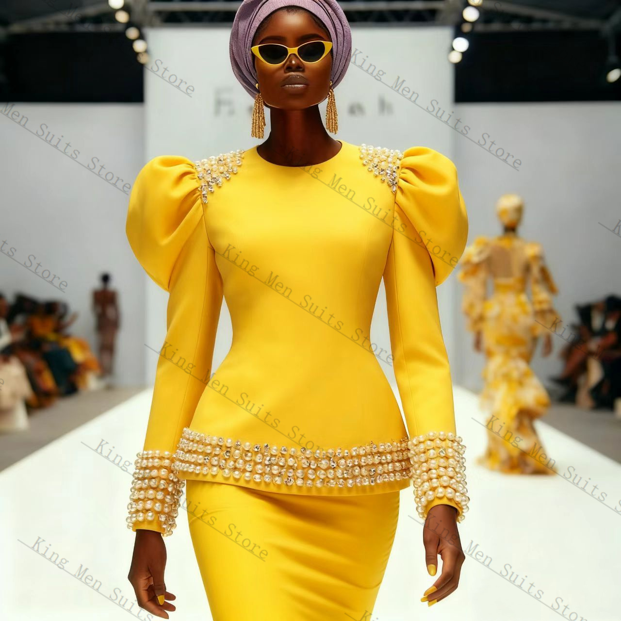 أصفر أسود المرأة البدلة مجموعة - مراجعة Yellow Formal Wear Women وسعره