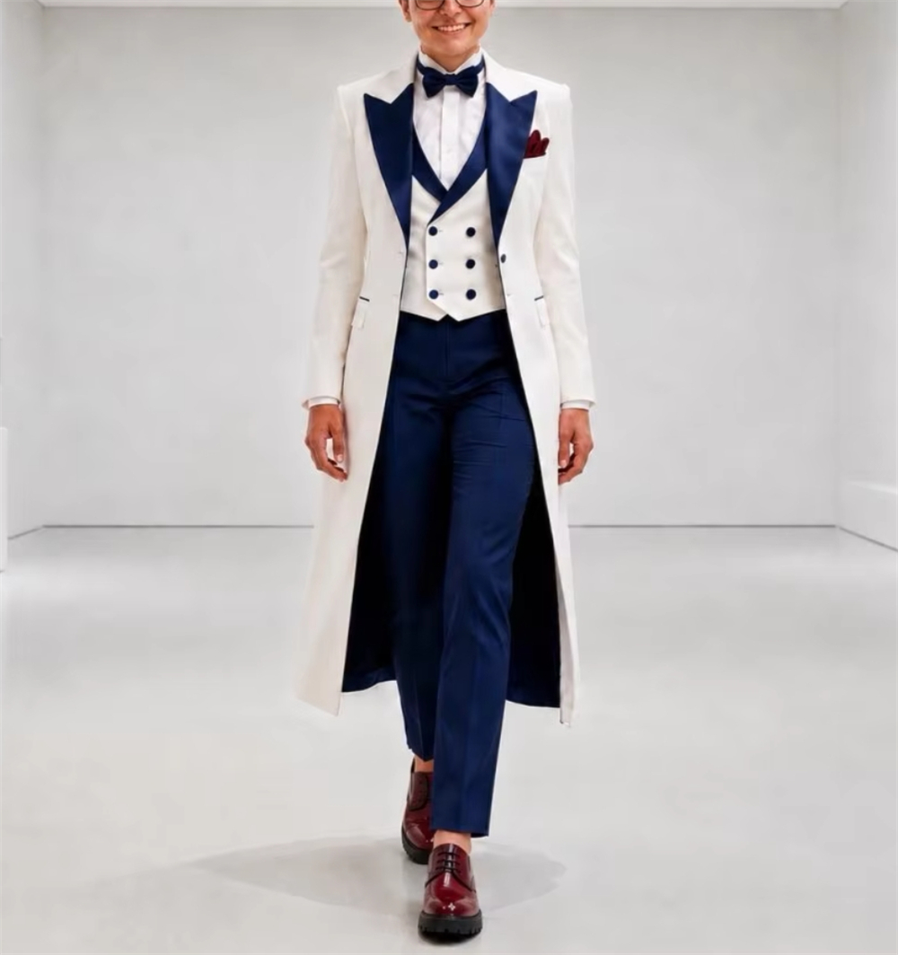 سترة نسائية زرقاء داكنة وبيضاء - مراجعة Women Formal Wear Office وسعره