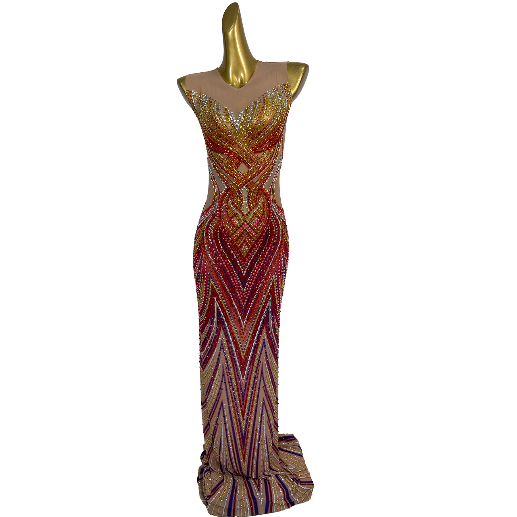 فستان سهرة طويل مزين بالكريستا - مراجعة Women Formal Party Wear Dress وسعره