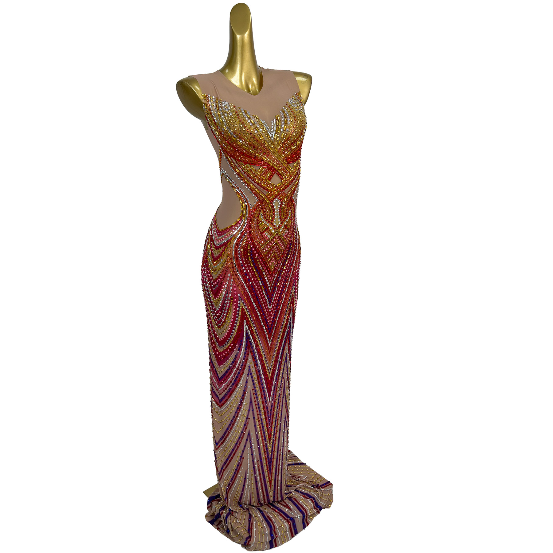 فستان سهرة طويل مزين بالكريستا - مراجعة Women Formal Party Wear Dress وسعره