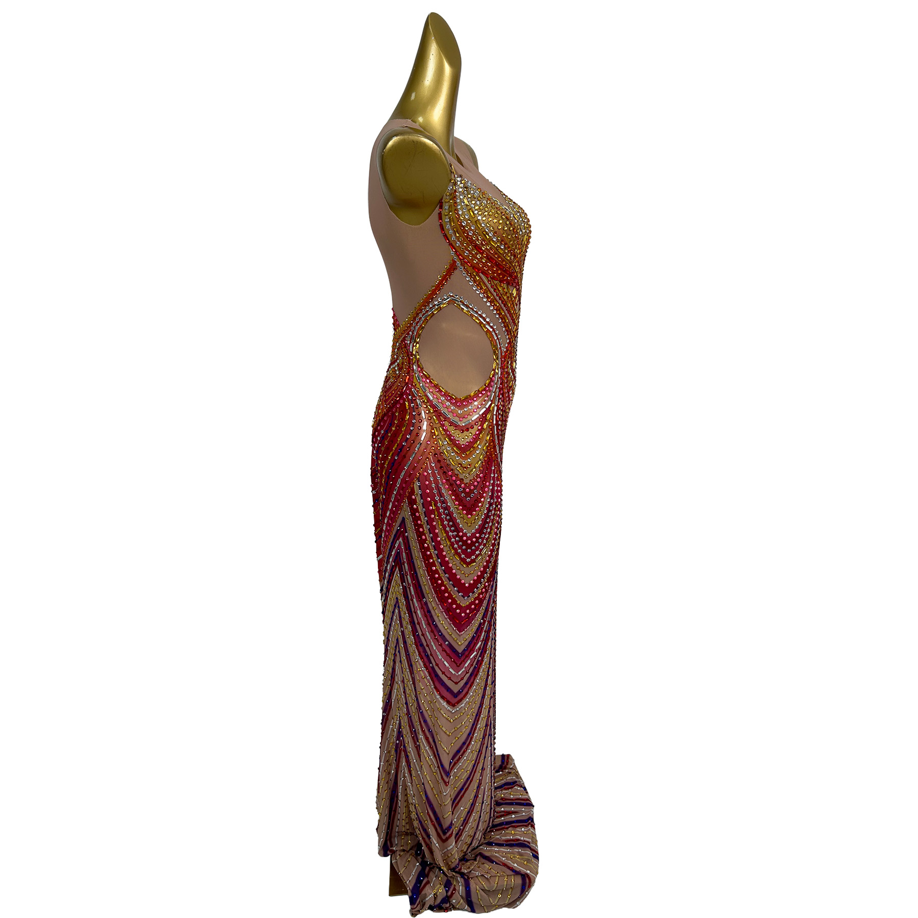 فستان سهرة طويل مزين بالكريستا - مراجعة Women Formal Party Wear Dress وسعره