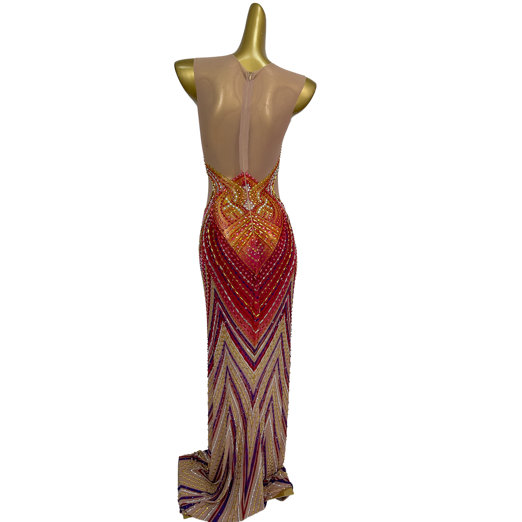 فستان سهرة طويل مزين بالكريستا - مراجعة Women Formal Party Wear Dress وسعره