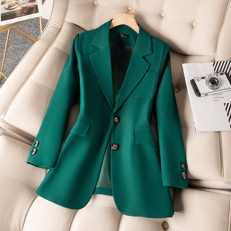 أزرق أسود أخضر المرأة معطف الس - مراجعة Women Formal Wear Office وسعره