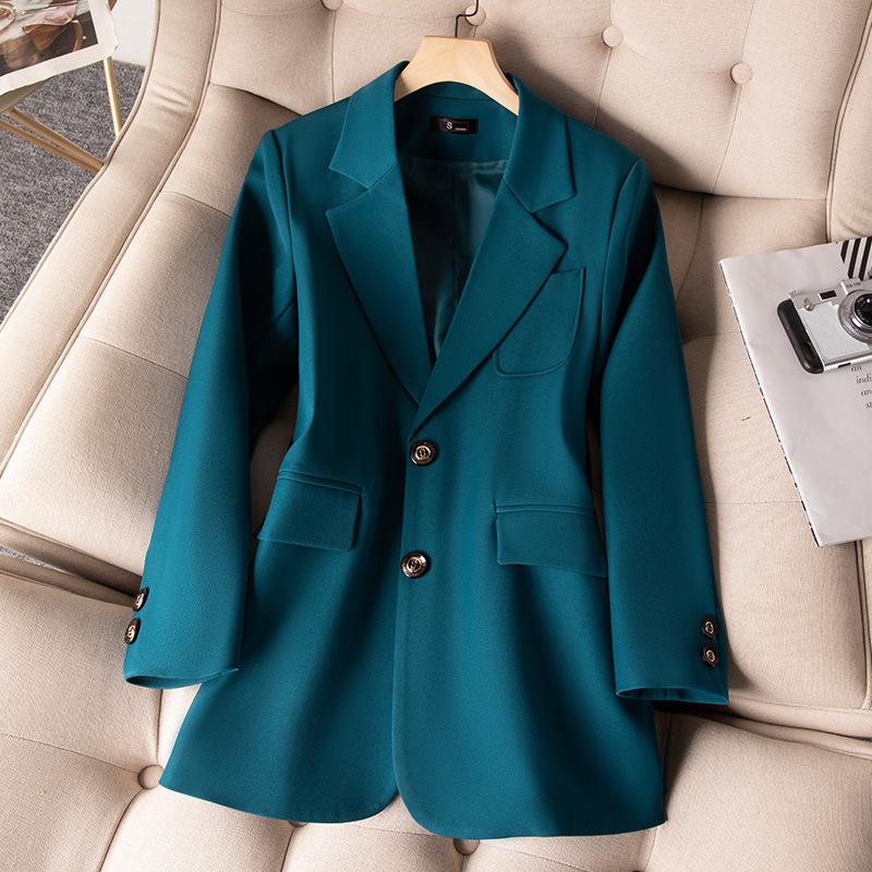 أزرق أسود أخضر المرأة معطف الس - مراجعة Women Formal Wear Office وسعره